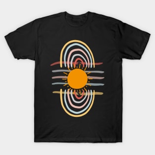 multicolor abstract sun illustration T-Shirt